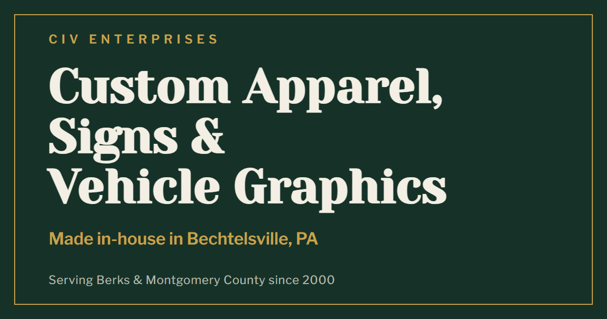 Gilbertsville apparel project preview graphic